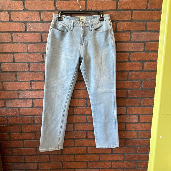 Weatherproof Women's 8 Blue Fleece Lined Slim Straight Leg Jeans Warm Winter - Picture 1 of 14